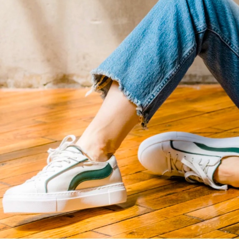 Able Emmy Platform Sneaker White/Green